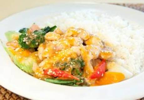 Curry Chicken Veg Rice 咖喱雞粒什菜飯